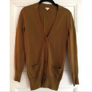 J. Crew Factory 100% Wool Brown Long Cardigan xs